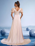 Elegant Champagne Beaded Mermaid Evening Gown