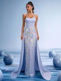 Elegant Light Purple Ombre Evening Gown